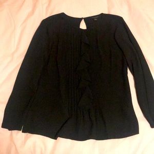 Banana Republic black ruffle blouse S